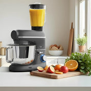 Fentic 6-in-1 Küchenmaschine – 2000W – Mit Fleischwolf, 1,5L Entsafter, Gemüseschneider und Mehr – Knetmaschine mit 6,2L Rührschüssel, Rührhaken, Knethaken, Schlagbesen und Spritzschutz (Anthrazit)