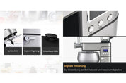 KB ELEMENTS 4-in-1 Küchenmaschine - Multifunktions Küchenmaschine – 2500W – Mit Fleischwolf, Mit Pasta set, Timer - Digitale Steuerung - 1,5L Entsafter, Gemüseschneider – Knetmaschine, Edelstahl