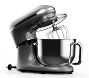 Fentic Küchenmaschine - 2000W - Edelstahl Rührschüssel (6,2 L) - Knetmaschine mit Rührhaken, Knethaken, Schlagbesen und Spritzschutz - Inkl. zusätzlichem Zubehör - Anthrazit