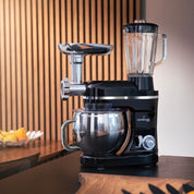 LEHMANN 3 in 1 Multifunktions Küchenmaschine mit Fleischwolf und 1.5L Standmixer, 3000W, Knetmaschine mit 5L Edelstahlschüssel, 6 Geschwindigkeiten und Pulse, Rührmaschine mit großem Zubehör-Set