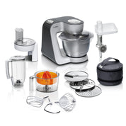 Bosch Küchenmaschine MUM5 Styline MUM56340, Schüssel 3,9 L, Mixer 1,25 L, Fleischwolf, Zitruspresse, Planetenrührwerk, Knethaken, Rührbesen, Durchlaufschnitzler, 3 Scheiben, 900 W, Anthrazit/Silber