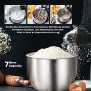 KB ELEMENTS 4-in-1 Küchenmaschine - Multifunktions Küchenmaschine – 2500W – Mit Fleischwolf, Mit Pasta set, Timer - Digitale Steuerung - 1,5L Entsafter, Gemüseschneider – Knetmaschine, Edelstahl