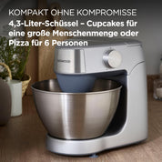 Kenwood Prospero+ KHC29A.R0SI Küchenmaschine, 4,3 L Edelstahlschüssel, inkl. 10-teiligem Zubehör-Set mit Fleischwolf, Glas-Mixer, Zitruspresse, Entsafter und mehr, inkl. EasyWeigh Waage, 1000W, Silber