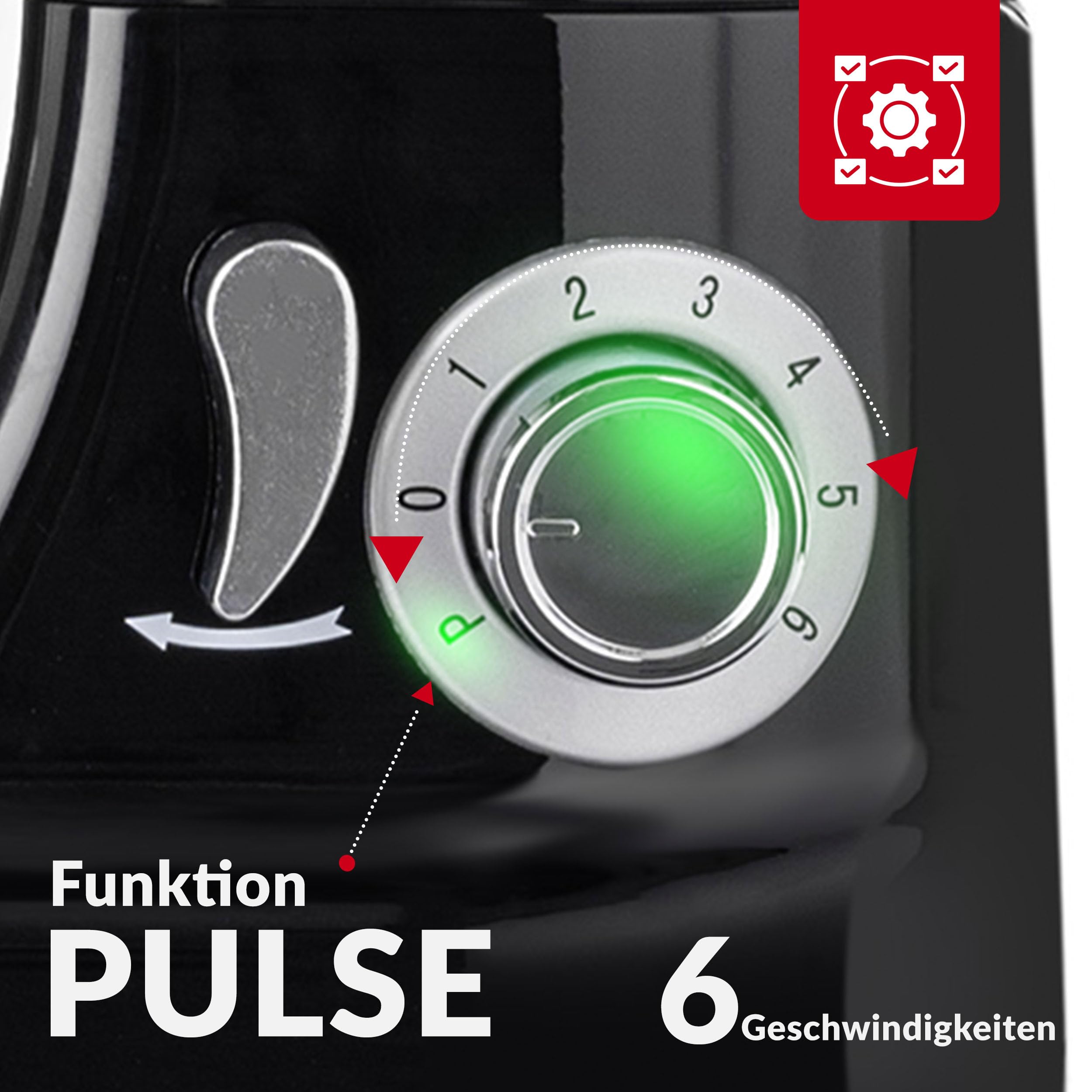 LEHMANN 3 in 1 Multifunktions Küchenmaschine mit Fleischwolf und 1.5L Standmixer, 3000W, Knetmaschine mit 5L Edelstahlschüssel, 6 Geschwindigkeiten und Pulse, Rührmaschine mit großem Zubehör-Set