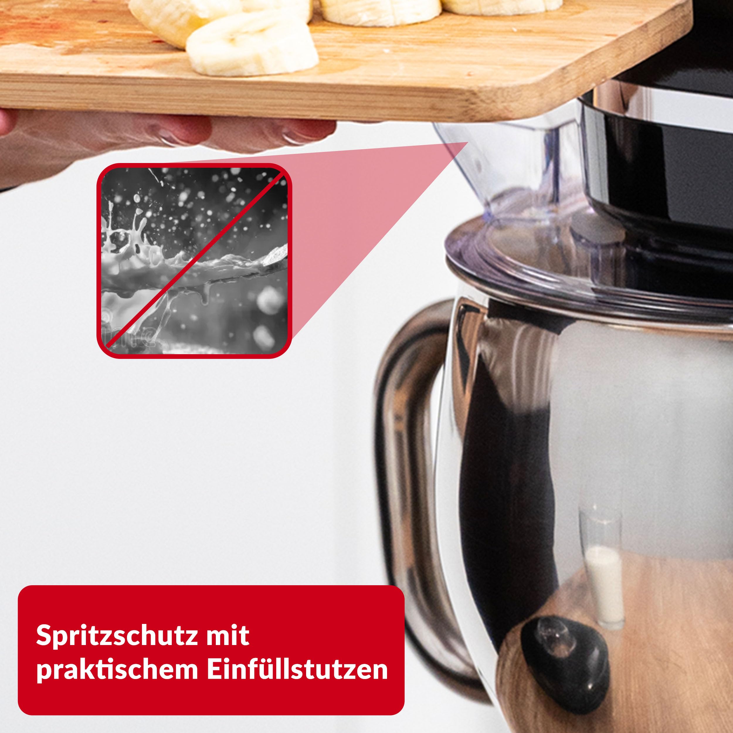 LEHMANN 3 in 1 Multifunktions Küchenmaschine mit Fleischwolf und 1.5L Standmixer, 3000W, Knetmaschine mit 5L Edelstahlschüssel, 6 Geschwindigkeiten und Pulse, Rührmaschine mit großem Zubehör-Set