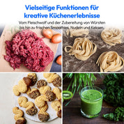 MEDION Küchenmaschine (Mixer, Fleischwolf, Eisschüssel für Zubereitung von Eis, 4 in 1, 1.200 Watt, Reiben Raspeln Schneiden, Digitales Touch Display, Knetmaschine, Teigmaschine, MD18440) Schwarz